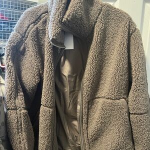 H&M Teddy Jacket in Taupe